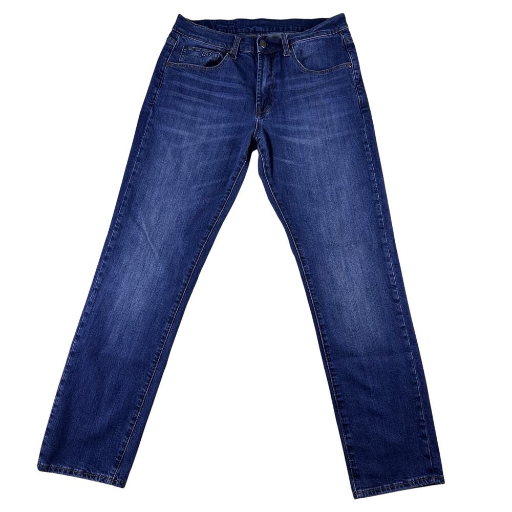 M Collection By Michael Strahan Jeans Mens Blue 30x30 Straight Fit Stretch‎